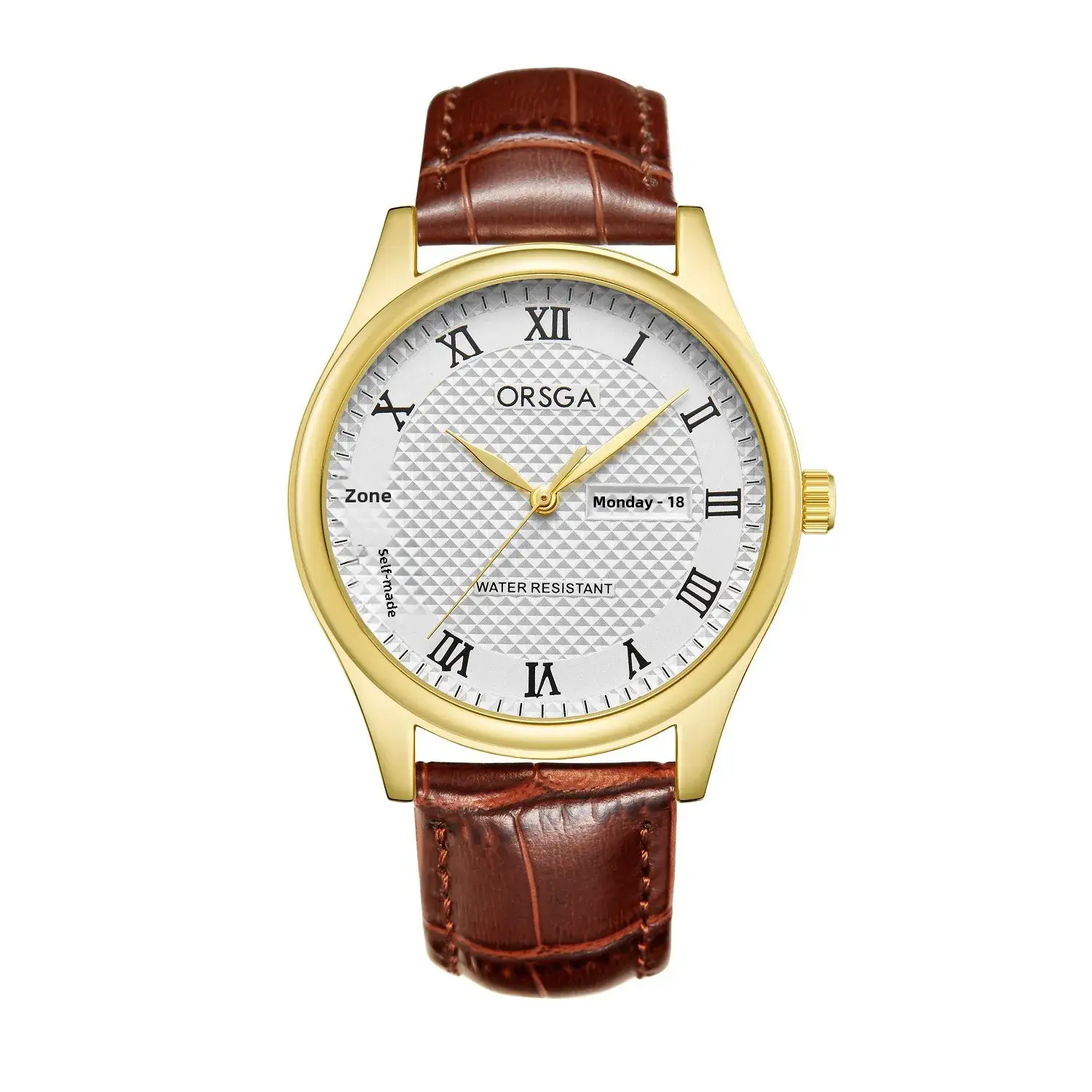 Oshga Men's Quartz Watch with Double Calendar & Navy Strap - Image 11