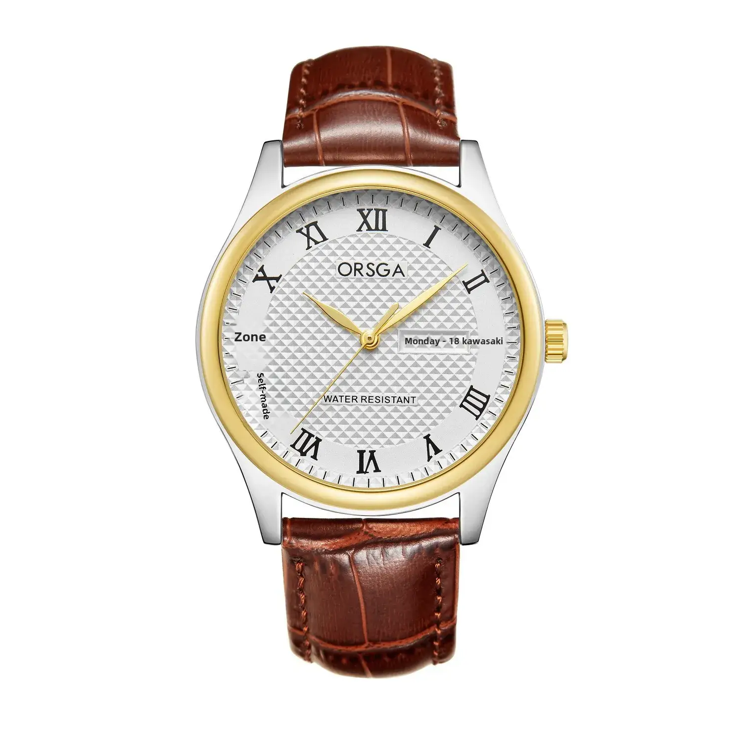 Oshga Men's Quartz Watch with Double Calendar & Navy Strap - Image 12