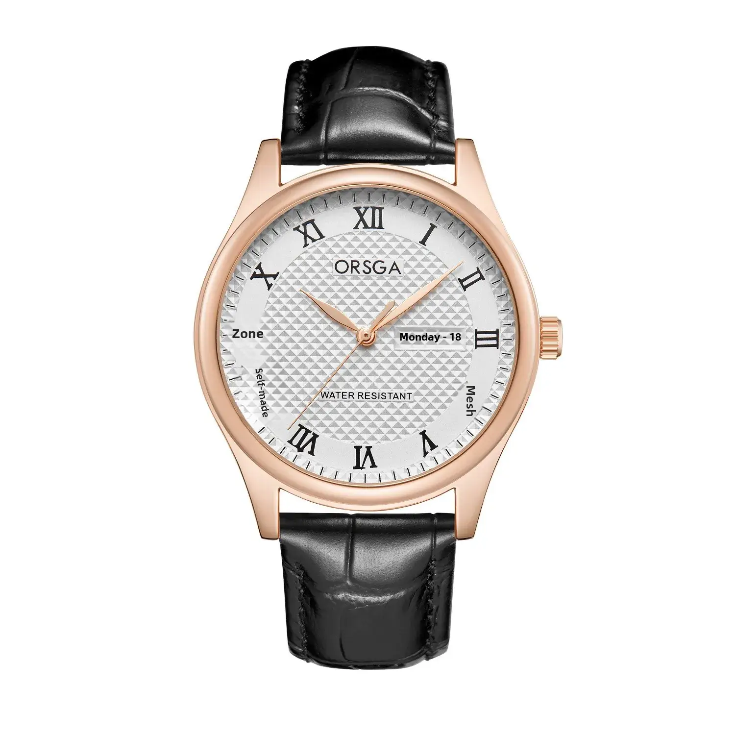 Oshga Men's Quartz Watch with Double Calendar & Navy Strap - Image 14