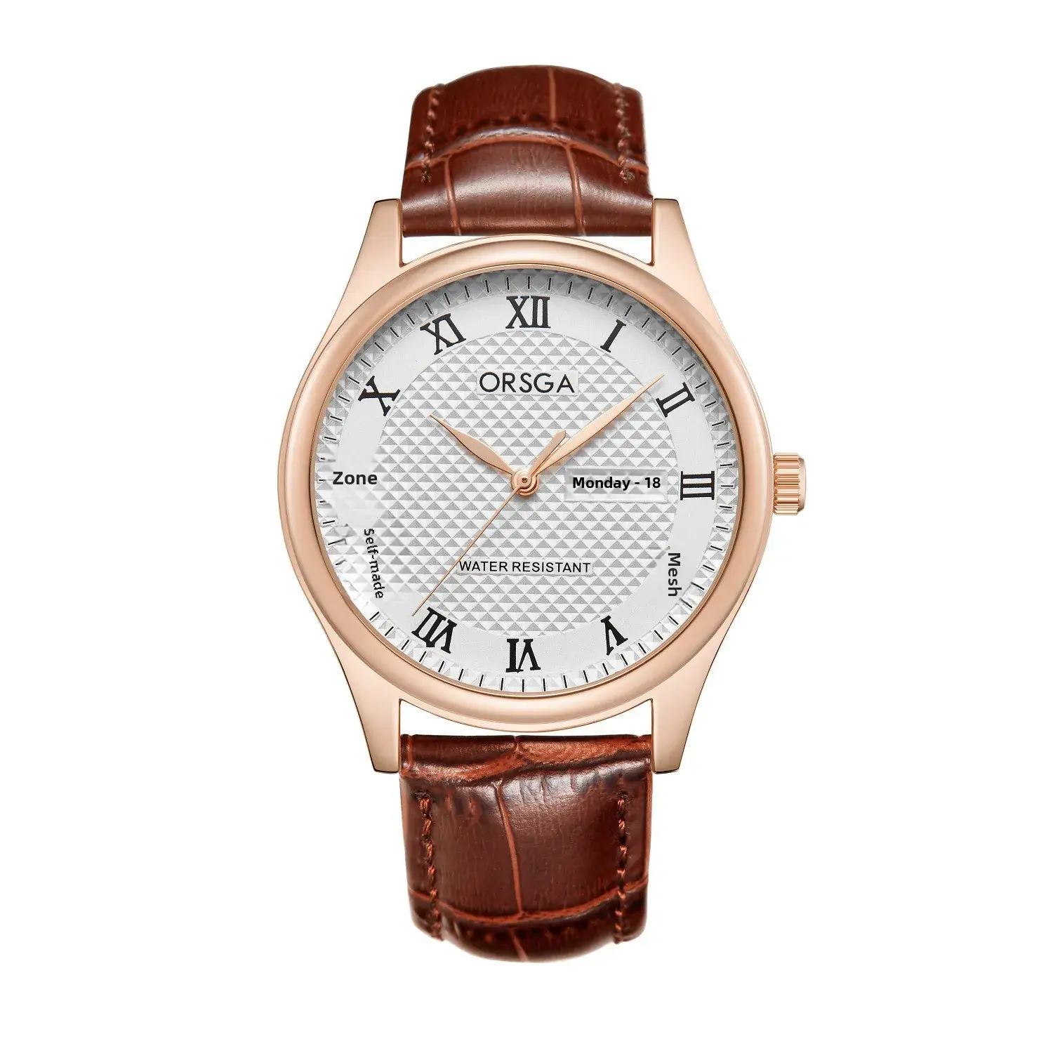Oshga Men's Quartz Watch with Double Calendar & Navy Strap - Image 15