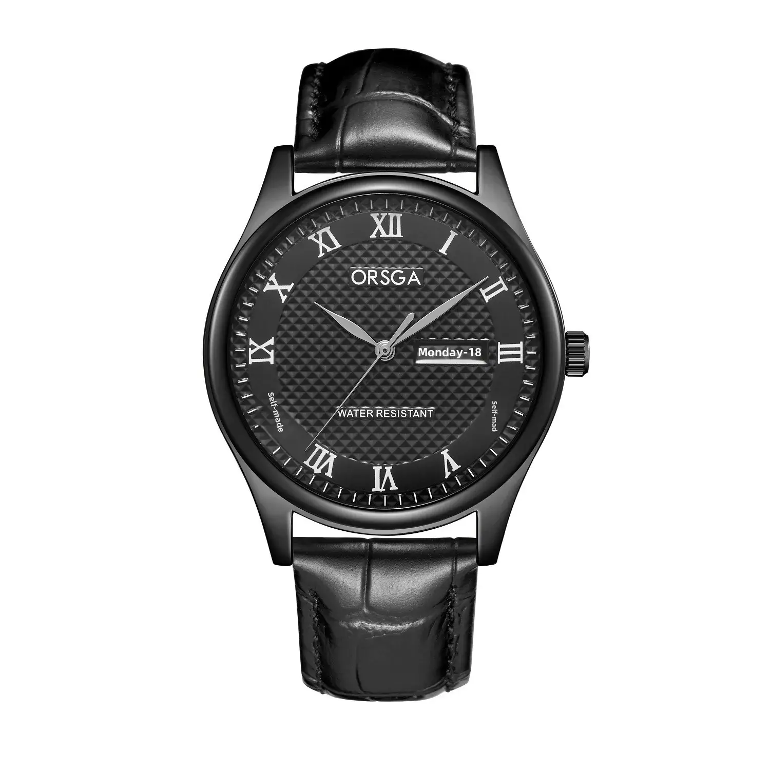 Oshga Men's Quartz Watch with Double Calendar & Navy Strap - Image 16