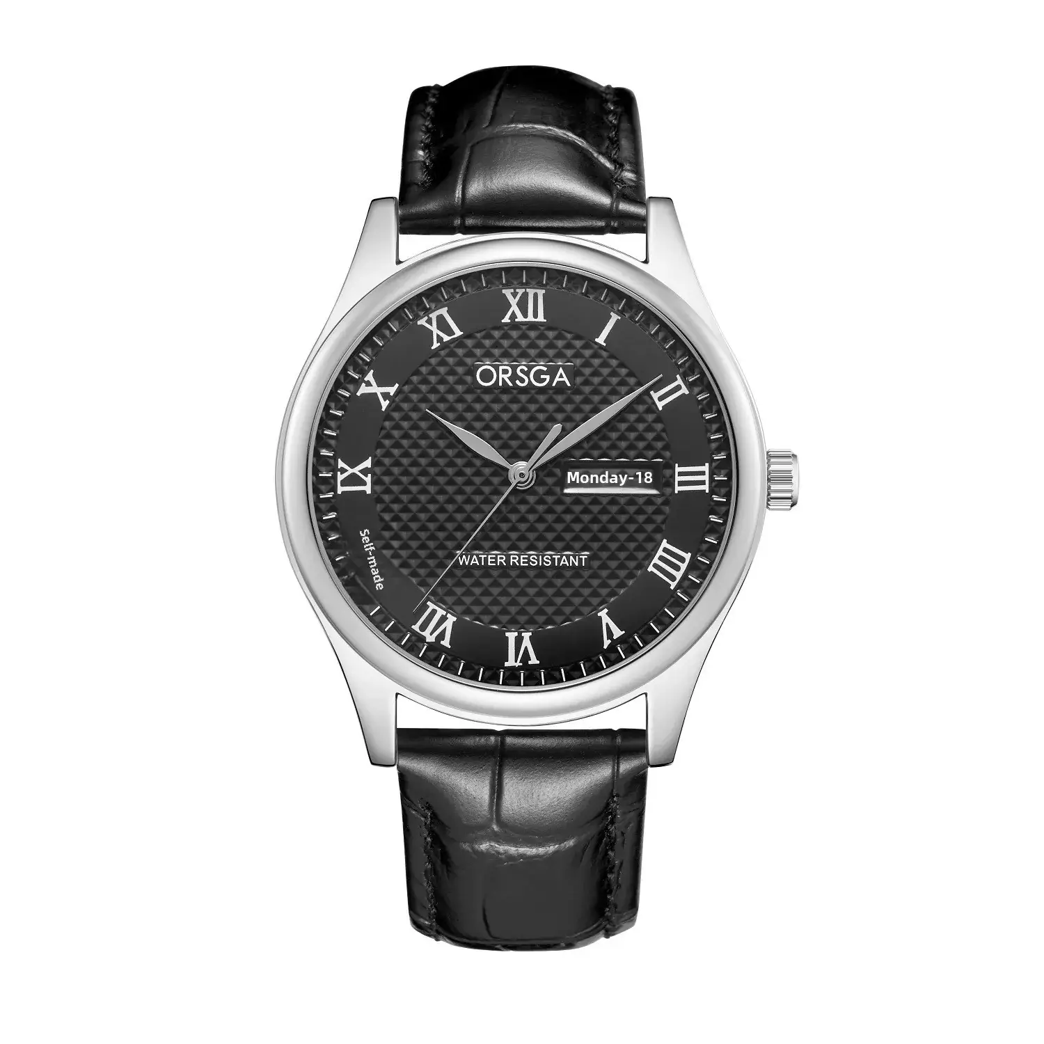 Oshga Men's Quartz Watch with Double Calendar & Navy Strap - Image 17