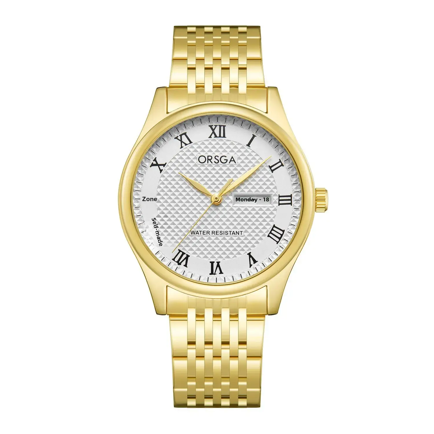 Oshga Men's Quartz Watch with Double Calendar & Navy Strap - Image 2