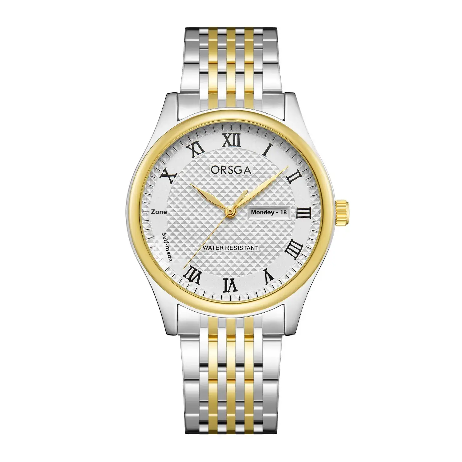 Oshga Men's Quartz Watch with Double Calendar & Navy Strap - Image 4