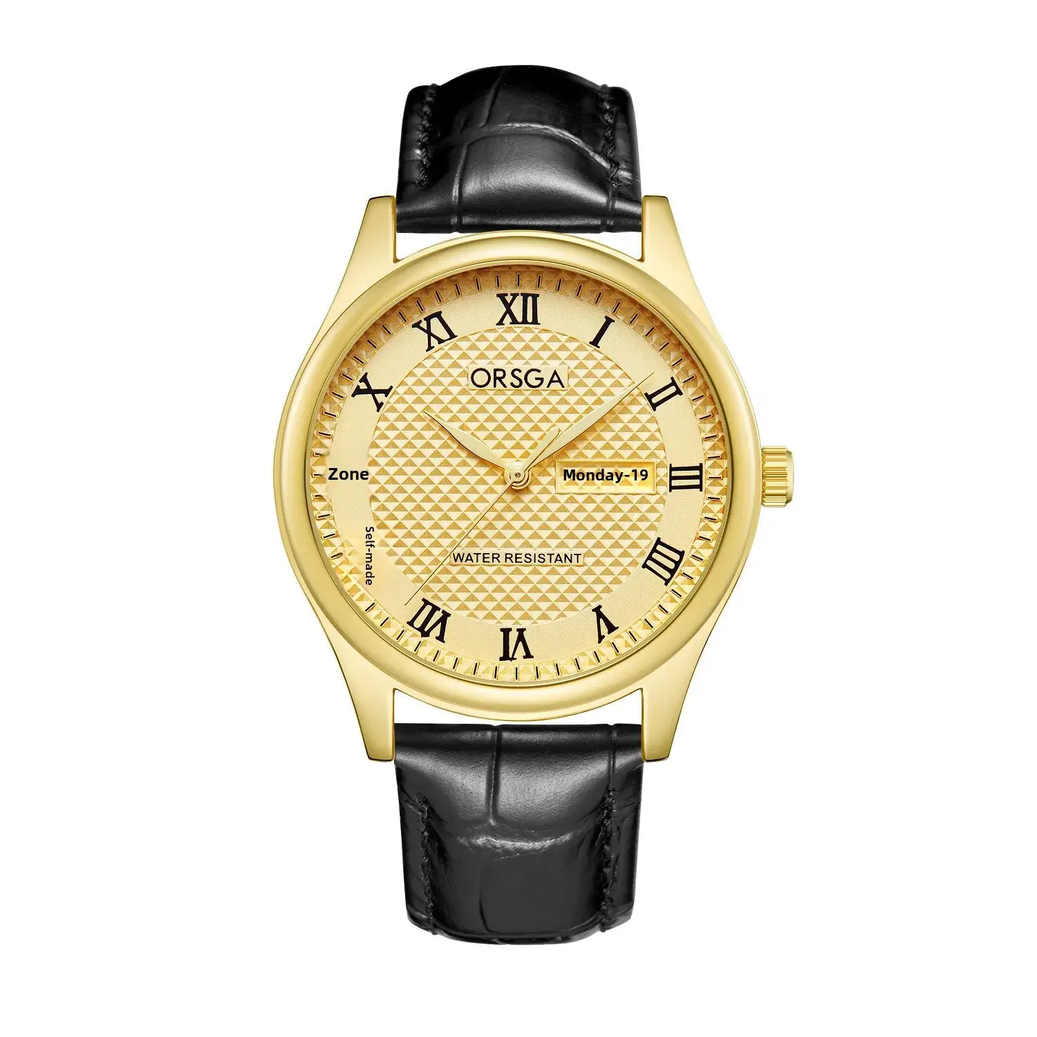 Oshga Men's Quartz Watch with Double Calendar & Navy Strap - Image 7