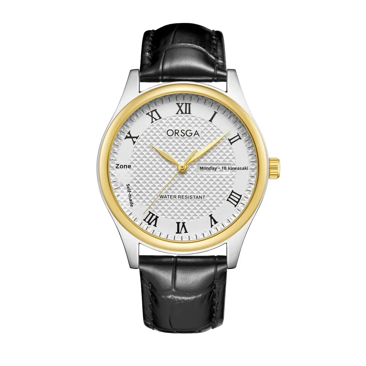 Oshga Men's Quartz Watch with Double Calendar & Navy Strap - Image 8
