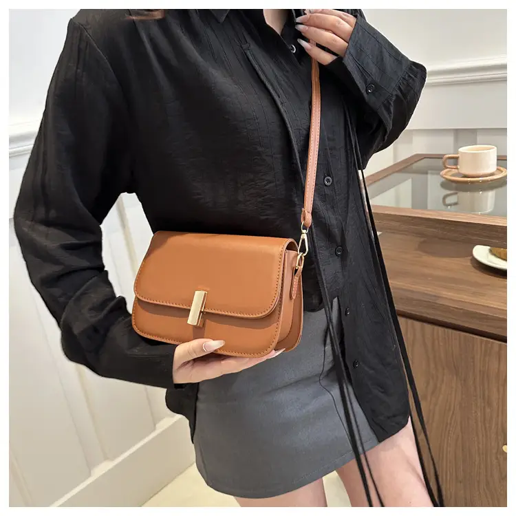 Stylish Small Bag Women's Korean-style All-match Small Square Bag 2024 Spring New Shoulder Bag Simple Buckle Fashion Women's Bag — feature 11