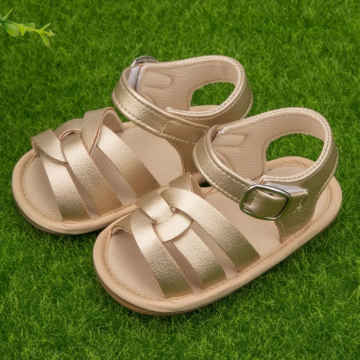 Black Strap Baby Sandals for Men Women Breathable Soft Rubber