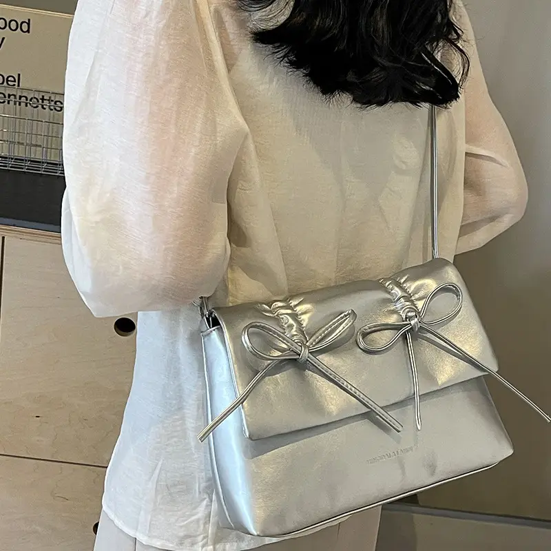 Women's Silver Bow Crossbody Bag 2026 - Image 7