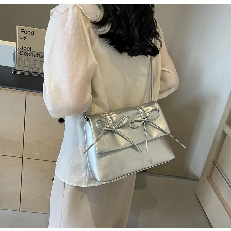 Women's Silver Bow Crossbody Bag 2026 — feature 20