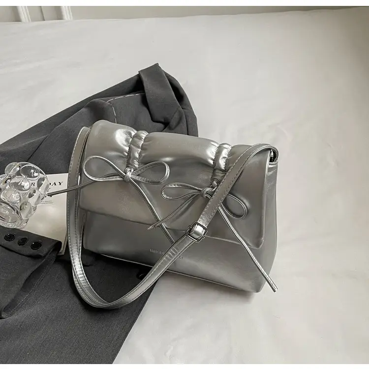 Women's Silver Bow Crossbody Bag 2026 — feature 32