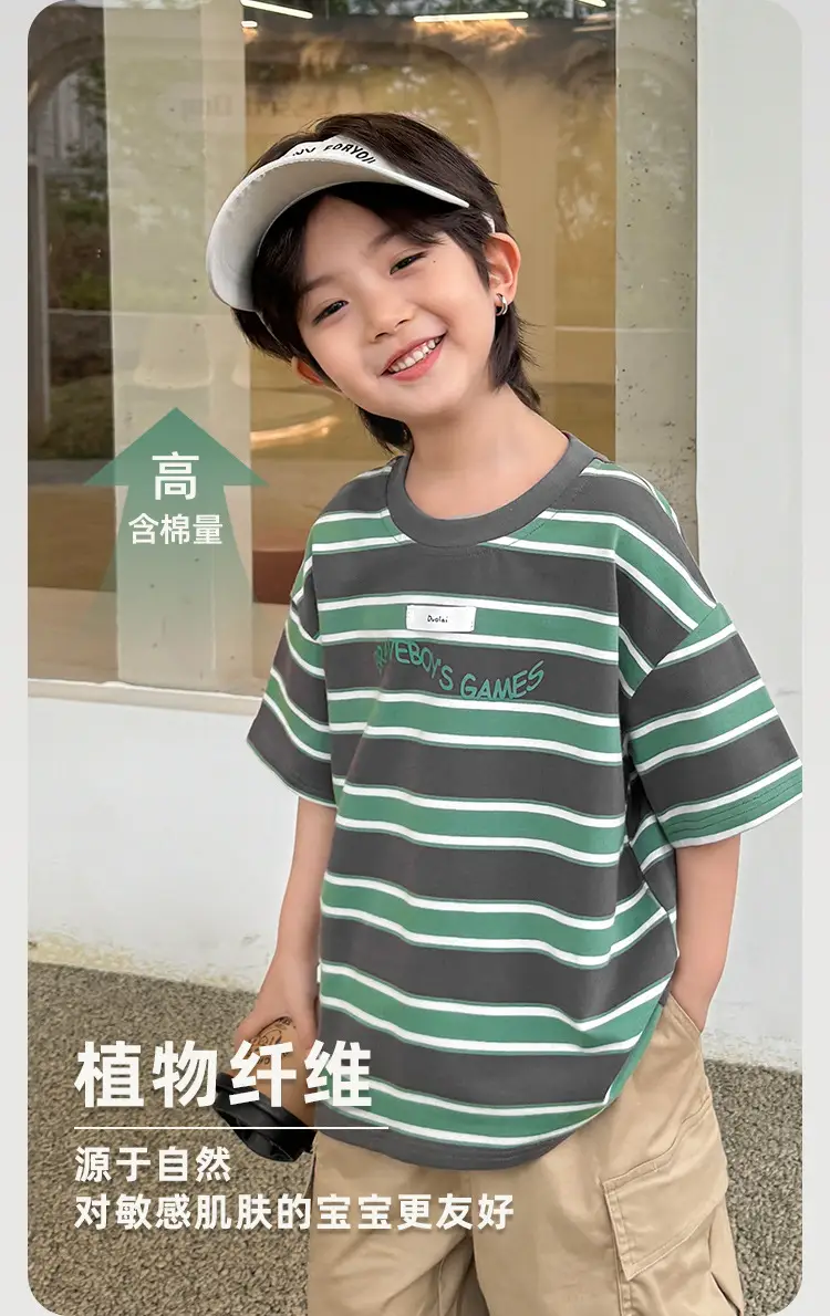 Boys Striped Cotton T-Shirt Summer 2026 — feature 5