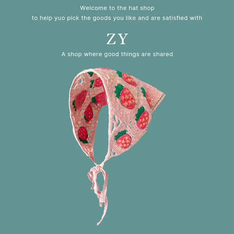Women Knitted Triangle Hairband Scarf Pastoral Style — feature 6