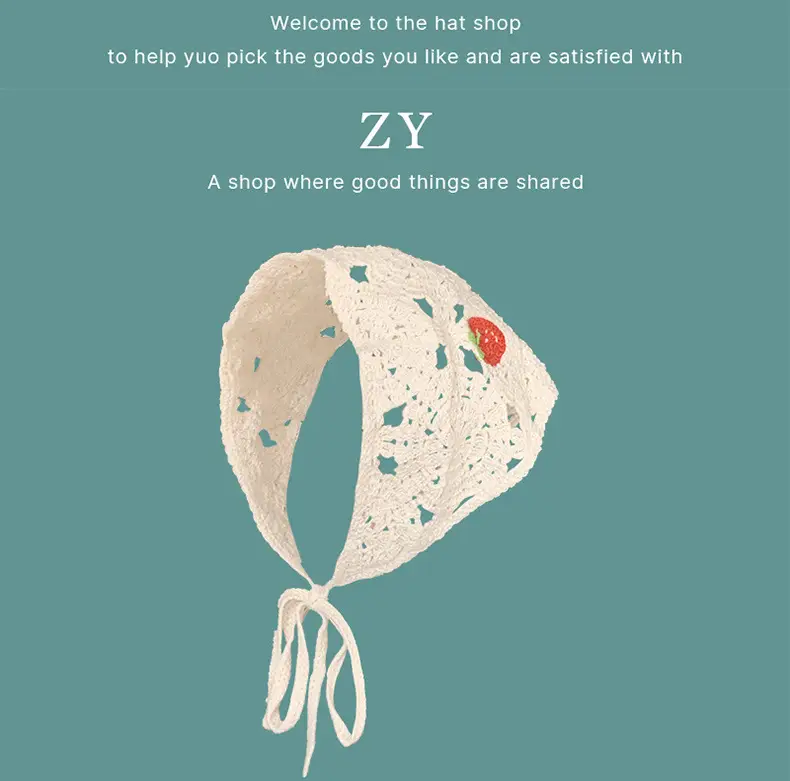 Women Knitted Triangle Hairband Scarf Pastoral Style — feature 7