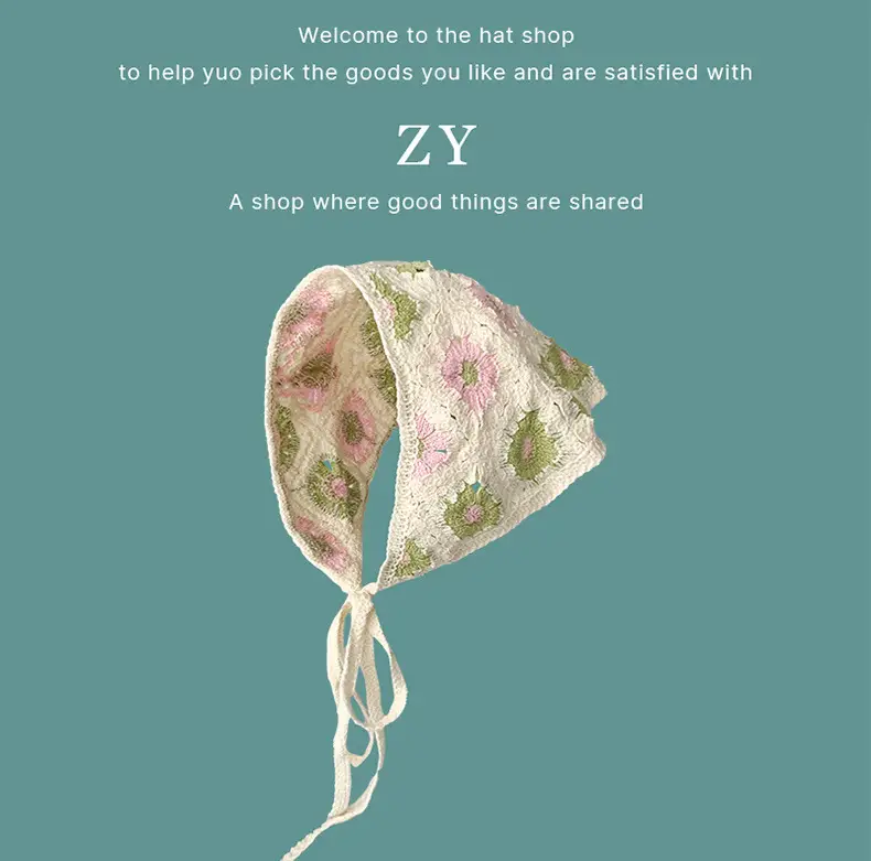 Women Knitted Triangle Hairband Scarf Pastoral Style — feature 8
