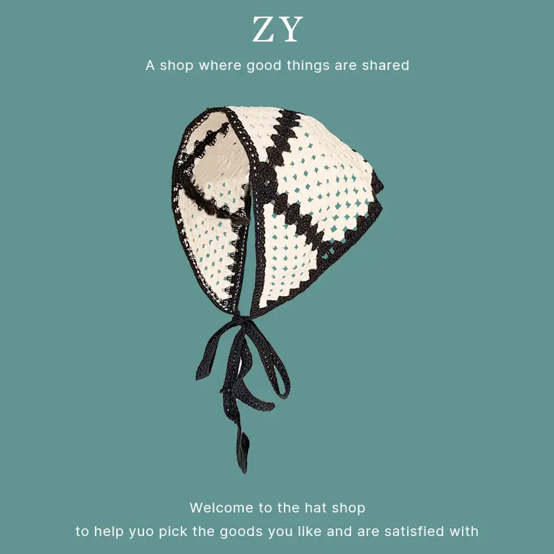 Women Knitted Triangle Hairband Scarf Pastoral Style - Image 20