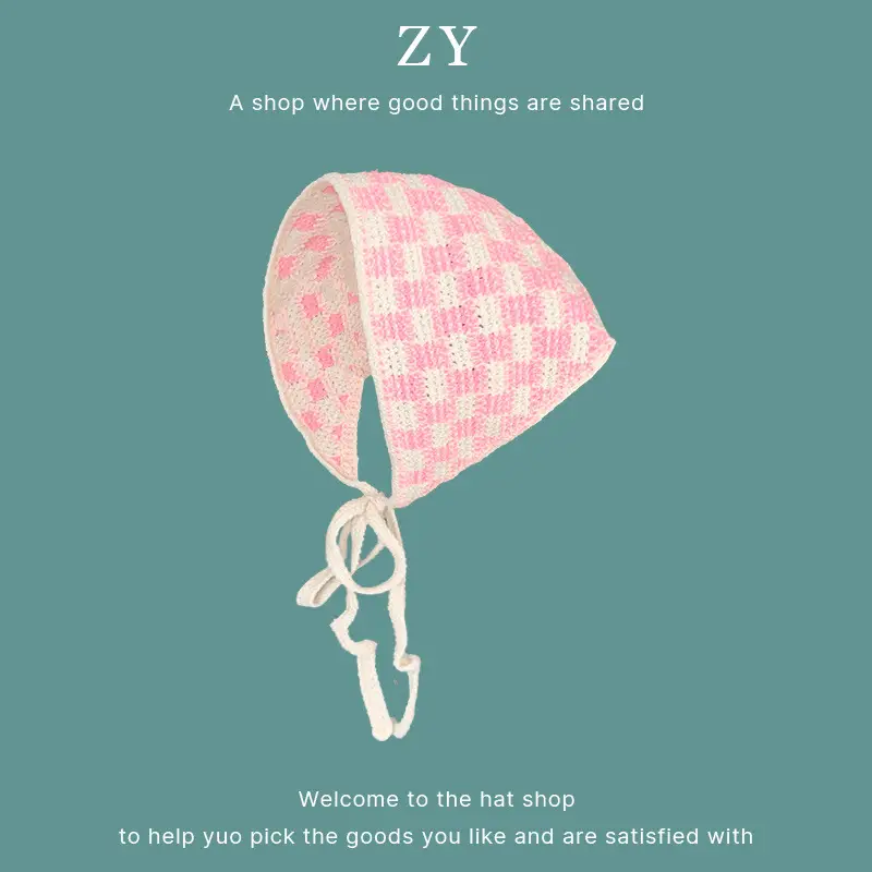 Women Knitted Triangle Hairband Scarf Pastoral Style - Image 23