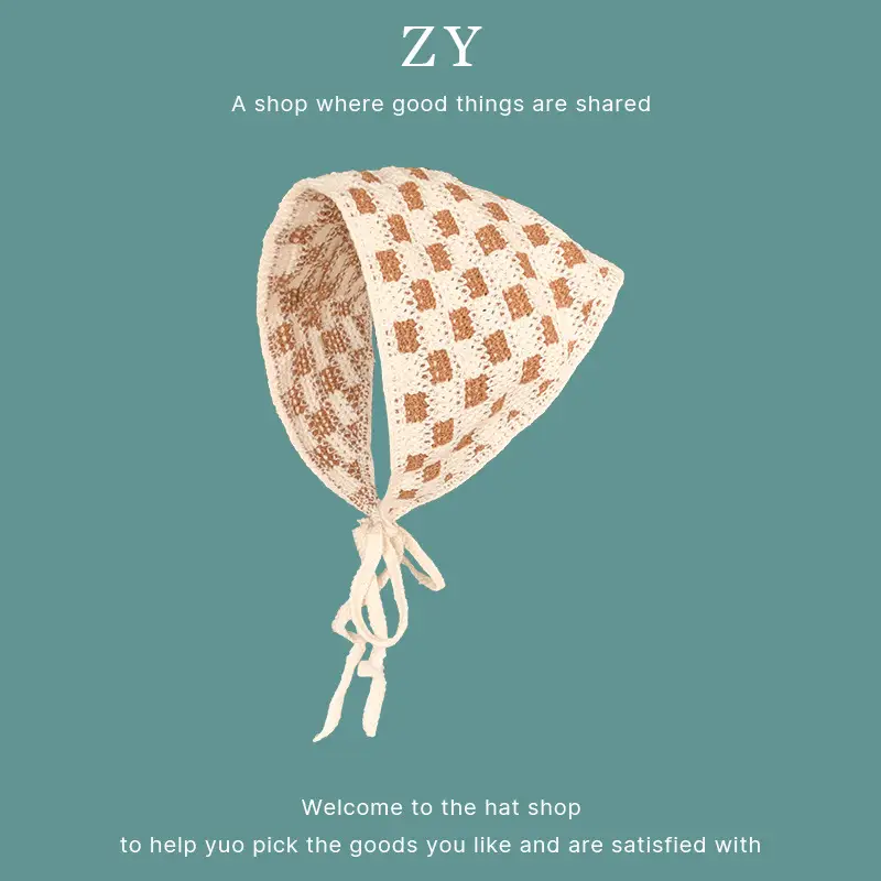 Women Knitted Triangle Hairband Scarf Pastoral Style - Image 34