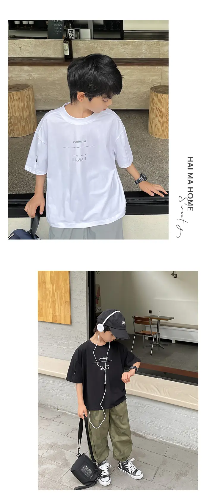 2026 Boys Cotton Graphic T-Shirt White Summer — feature 10