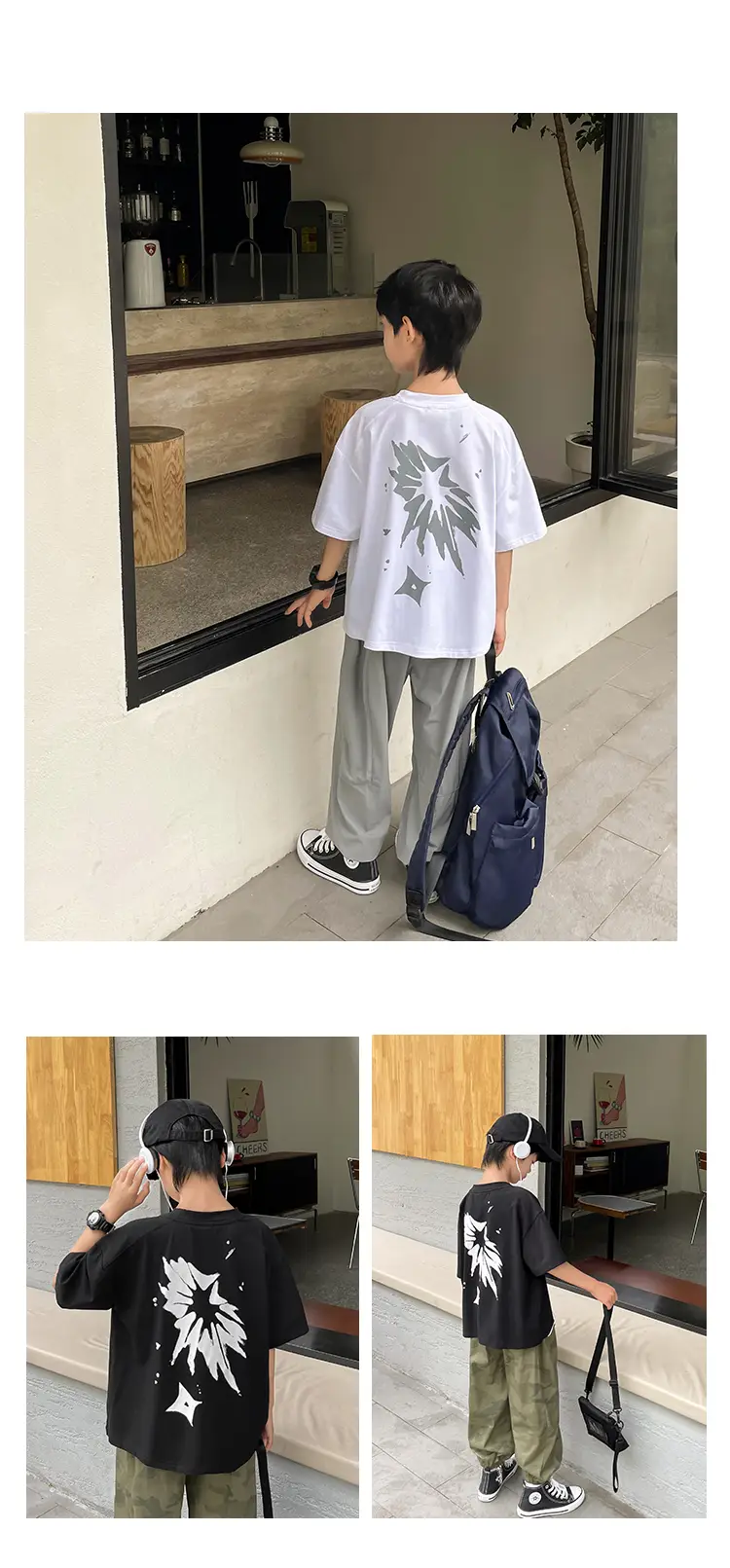 2026 Boys Cotton Graphic T-Shirt White Summer — feature 9