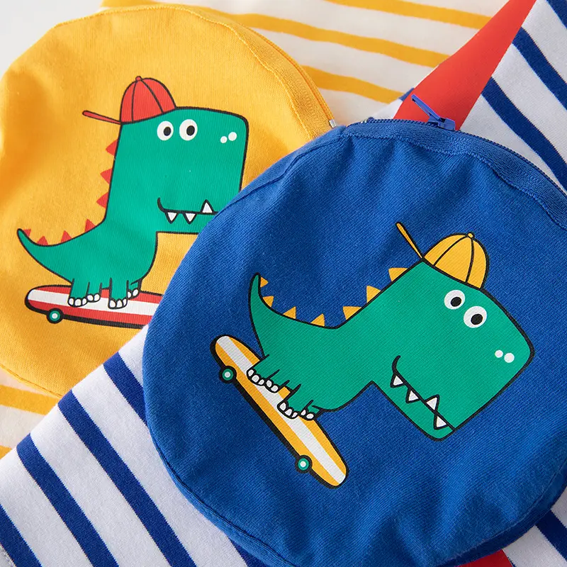Beutiful Kids T-Shirt Striped Dinosaur Print - Image 4