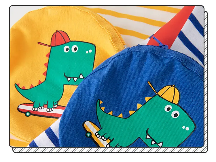 Beutiful Kids T-Shirt Striped Dinosaur Print — feature 7