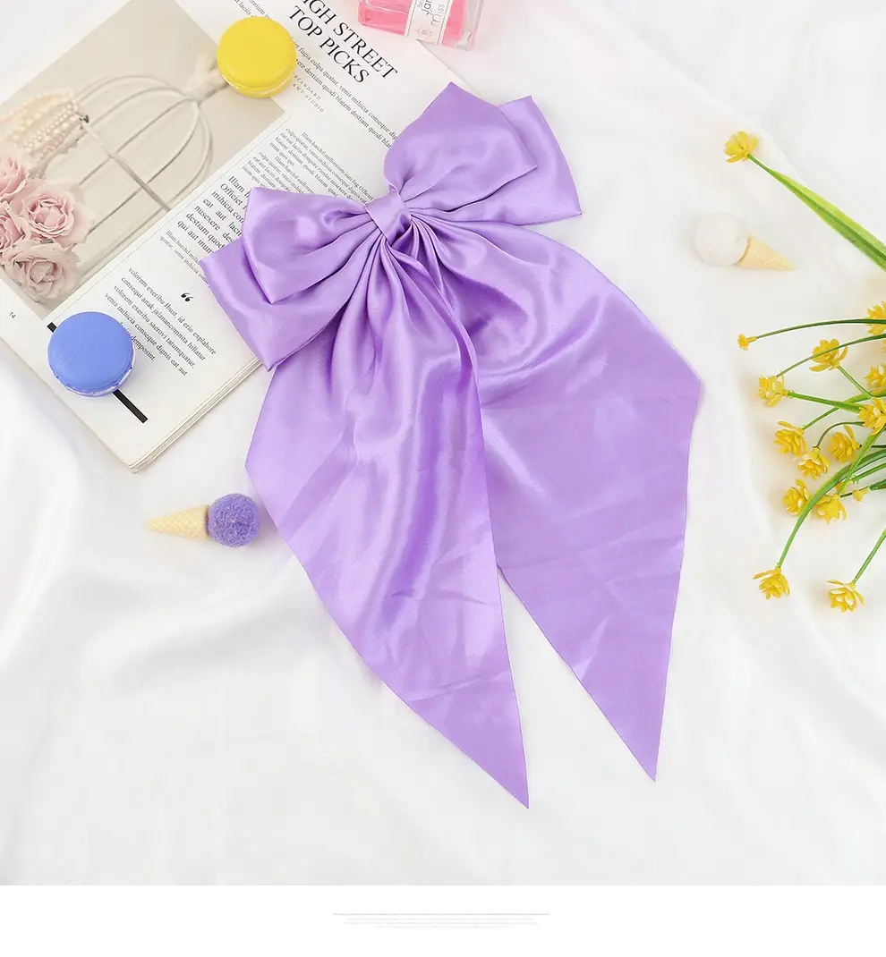 Pink Long Bow Hairpin for Women - Image 9