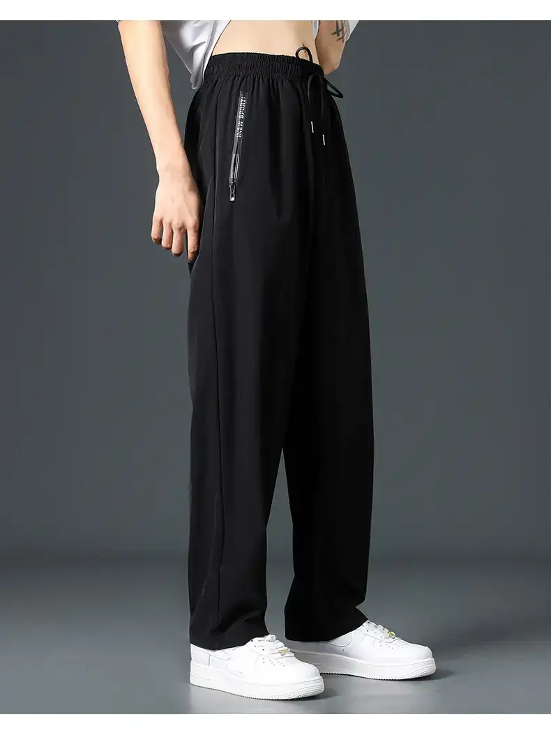 Men Ice Silk Wide Leg Pants Summer Loose Trendy — feature 14