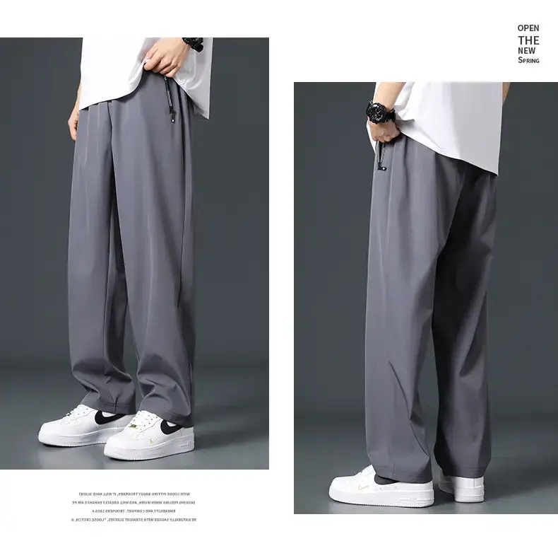 Men Ice Silk Wide Leg Pants Summer Loose Trendy — feature 17