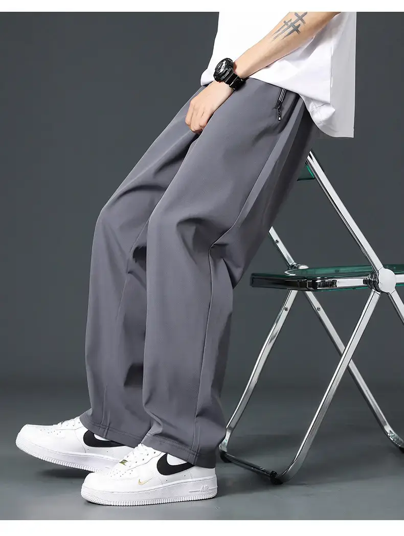 Men Ice Silk Wide Leg Pants Summer Loose Trendy — feature 19