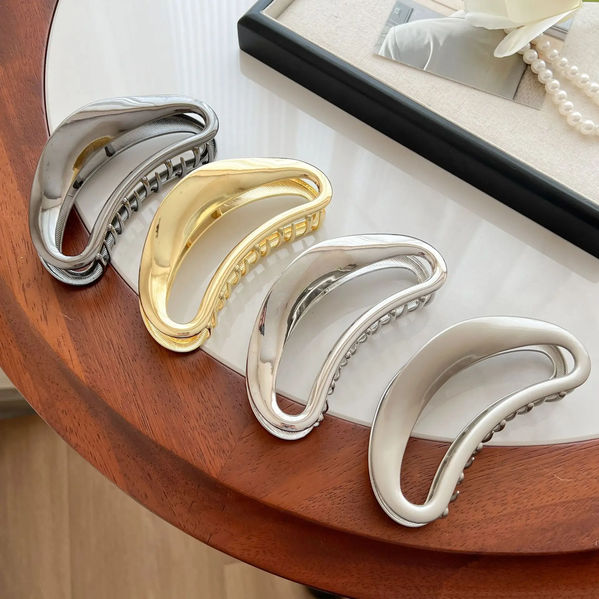 Unusual Silver Gray Hairpin Clip for Women