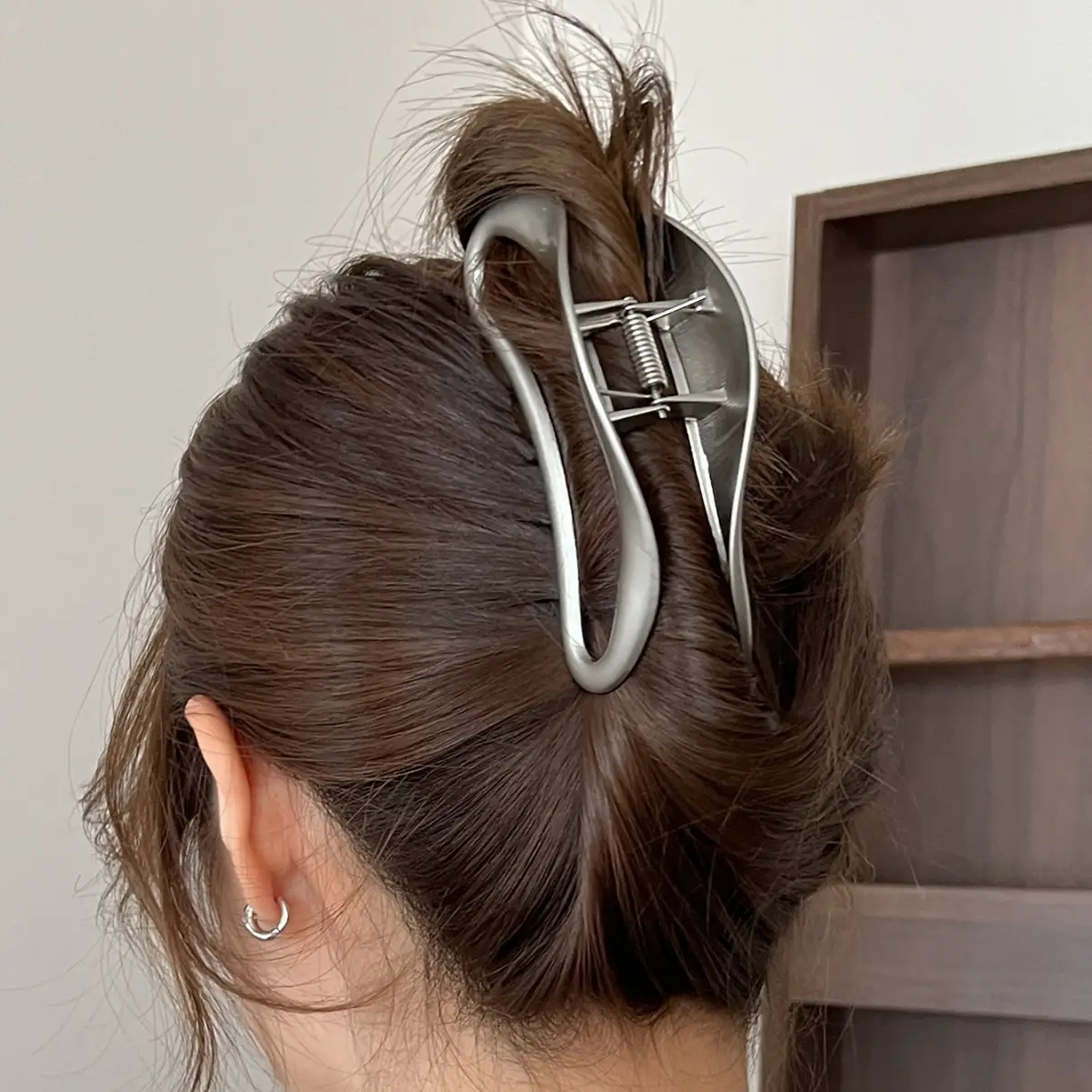 Unusual Silver Gray Hairpin Clip for Women