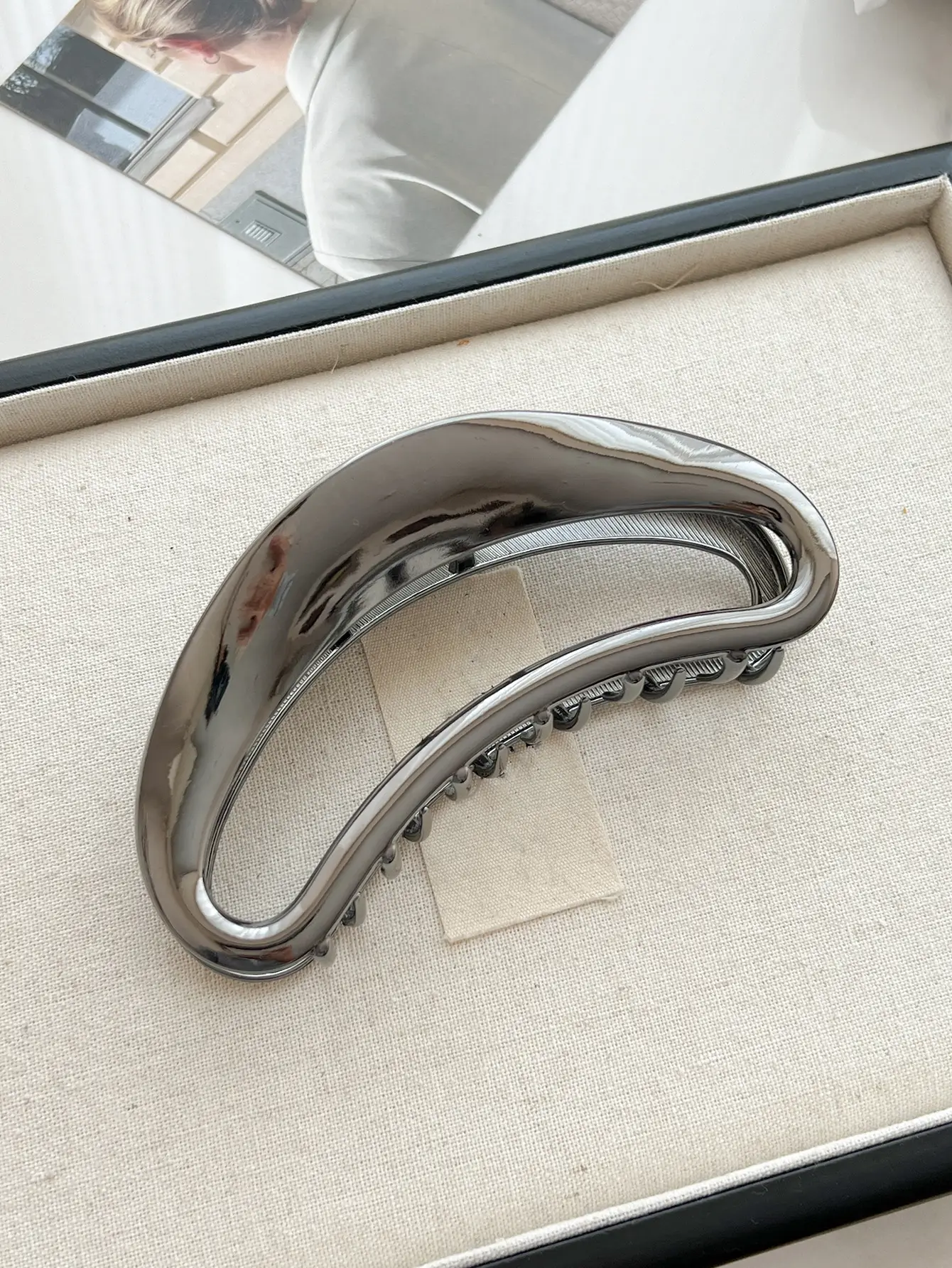 Unusual Silver Gray Hairpin Clip for Women