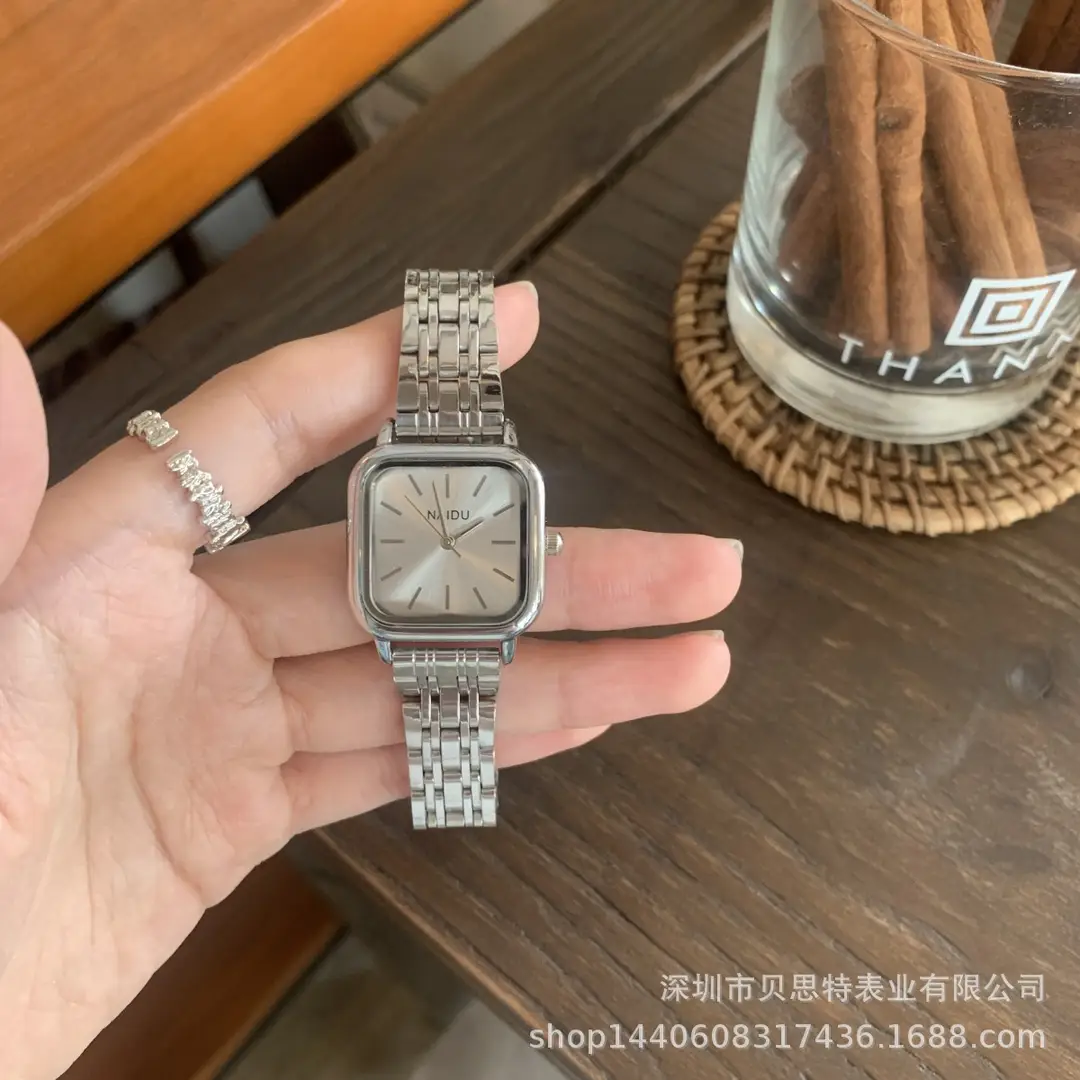 Hot-Selling Cold Style Square Small Dial Watch for Women Ins High-End Simple Elegant Student Steel Band Quartz Watch — feature 10