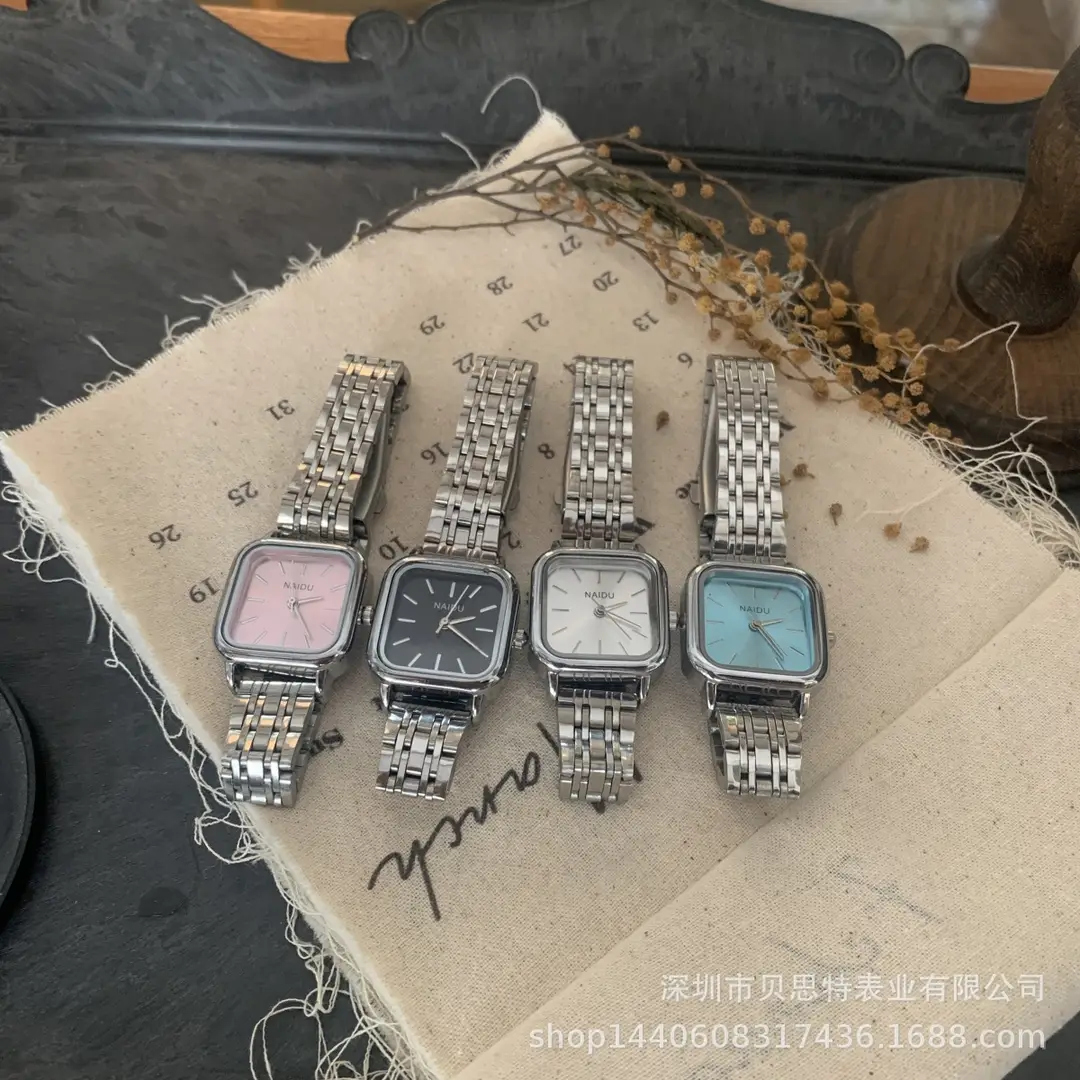 Hot-Selling Cold Style Square Small Dial Watch for Women Ins High-End Simple Elegant Student Steel Band Quartz Watch — feature 2