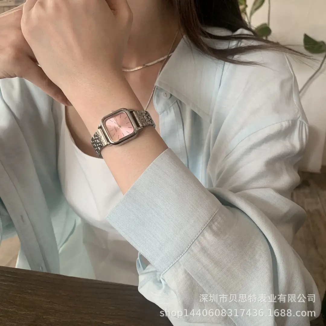 Hot-Selling Cold Style Square Small Dial Watch for Women Ins High-End Simple Elegant Student Steel Band Quartz Watch — feature 21