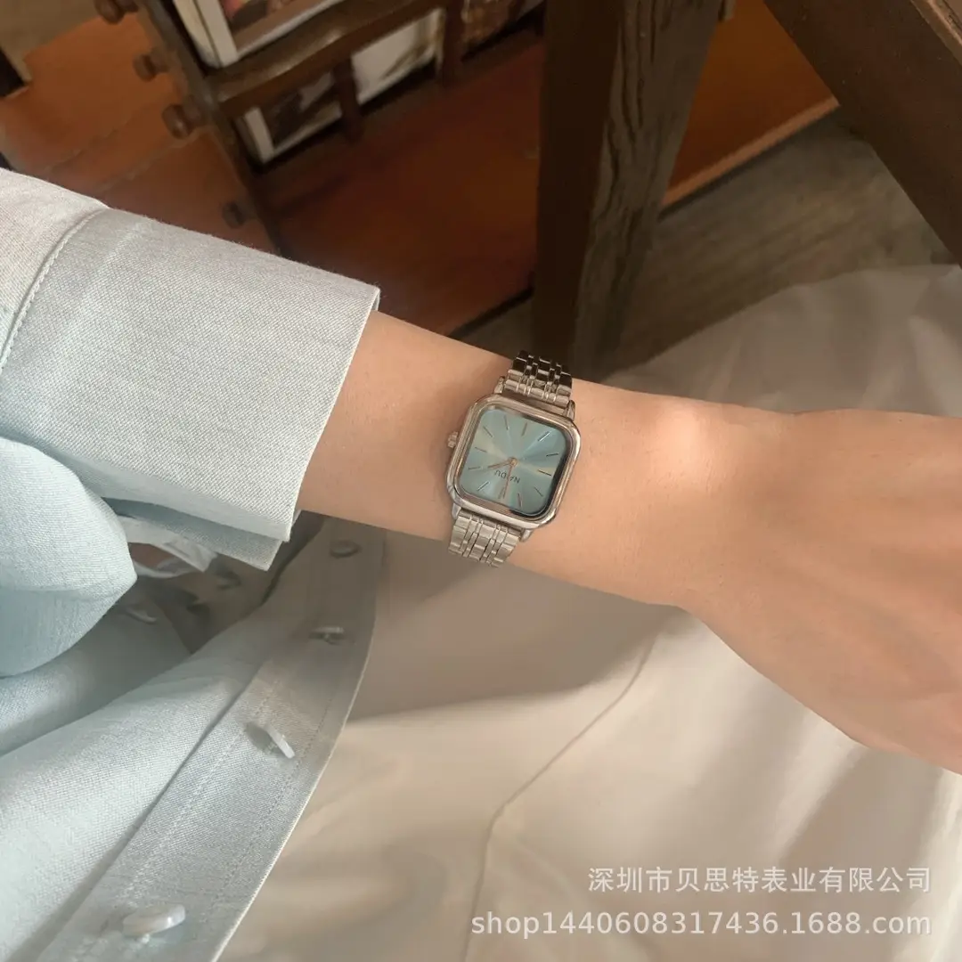 Hot-Selling Cold Style Square Small Dial Watch for Women Ins High-End Simple Elegant Student Steel Band Quartz Watch