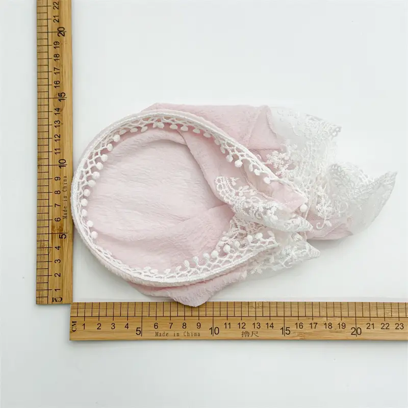 Pink Lace Seersucker Hair Band for Girls - Image 9