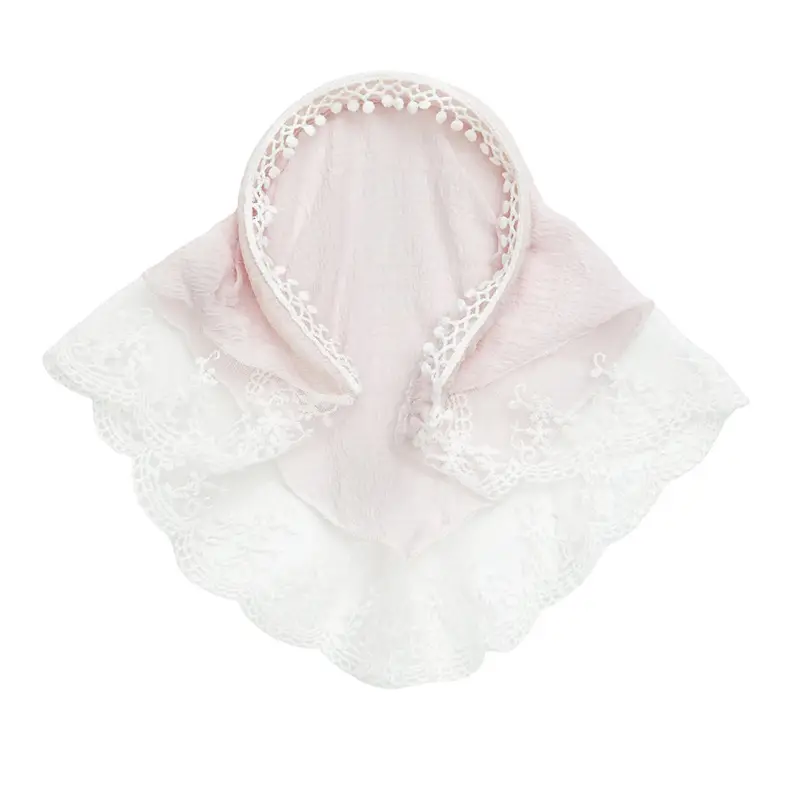Pink Lace Seersucker Hair Band for Girls - Image 10