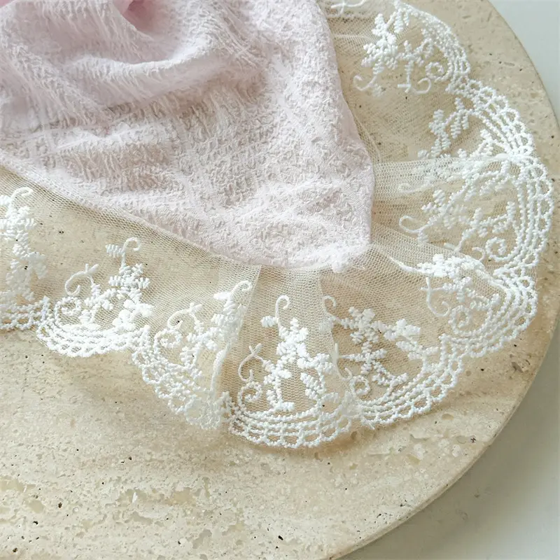 Pink Lace Seersucker Hair Band for Girls — feature 12