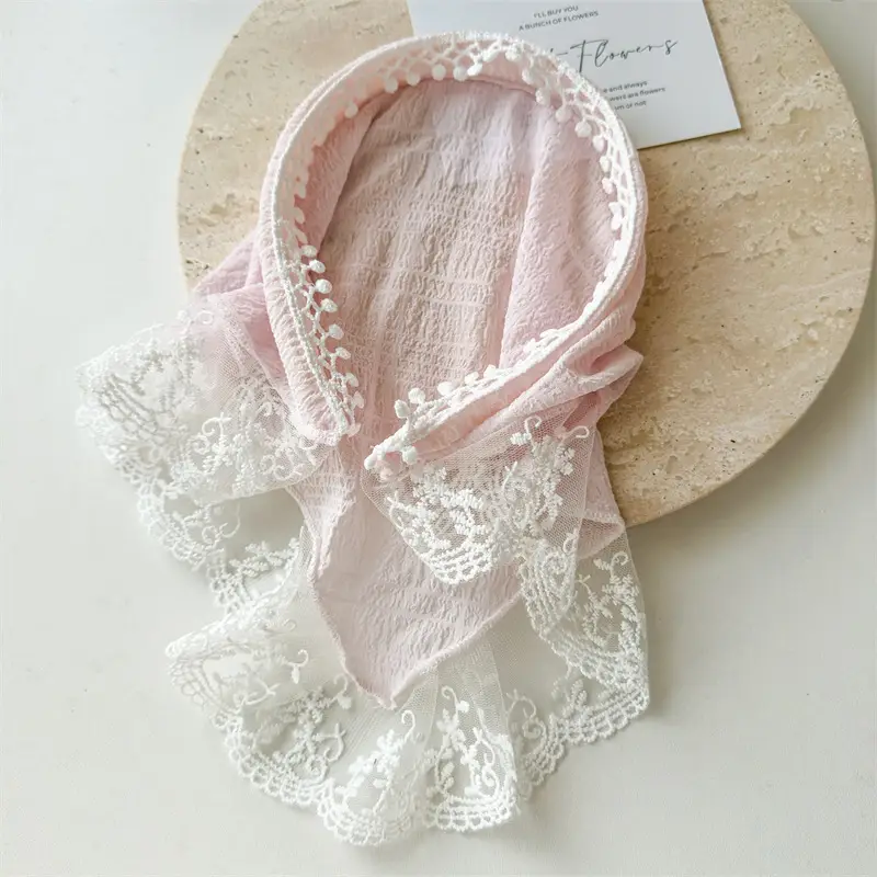 Pink Lace Seersucker Hair Band for Girls — feature 15