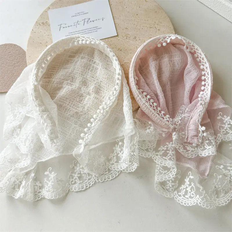 Pink Lace Seersucker Hair Band for Girls — feature 6