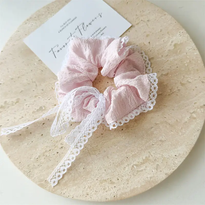 Pink Lace Seersucker Hair Band for Girls — feature 18