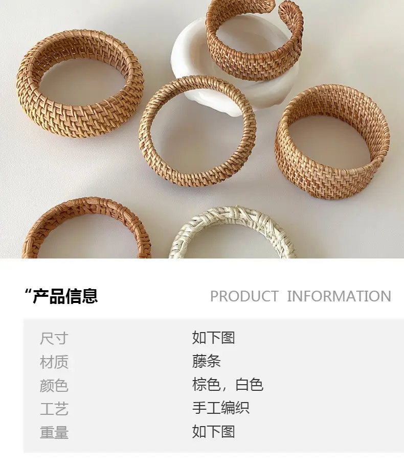 Cross-border Hot-selling Ethnic Style Woven Rattan Bracelet Retro Classic Round All-match Bracelet Fashion Commuter Bracelet — feature 1