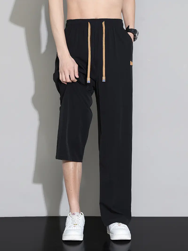 Men's Black Ice Silk Capri Pants 2025 - Image 6