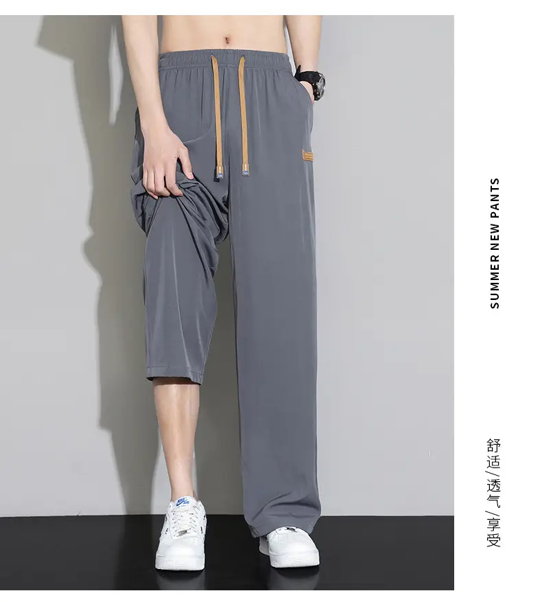 Men's Black Ice Silk Capri Pants 2025 — feature 19