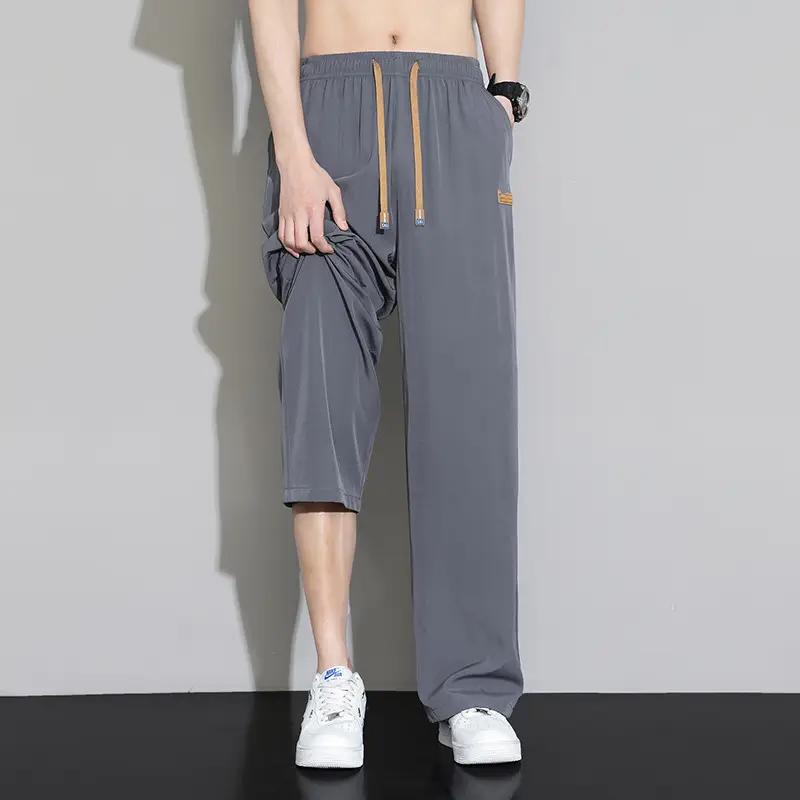 Men's Black Ice Silk Capri Pants 2025 - Image 2
