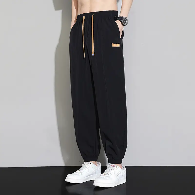 Men's Black Ice Silk Capri Pants 2025 - Image 3