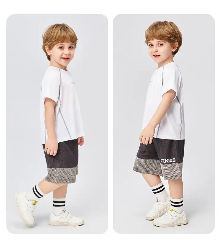 Kids Short Sleeve Breathable T-Shirt Blue Medium — feature 13