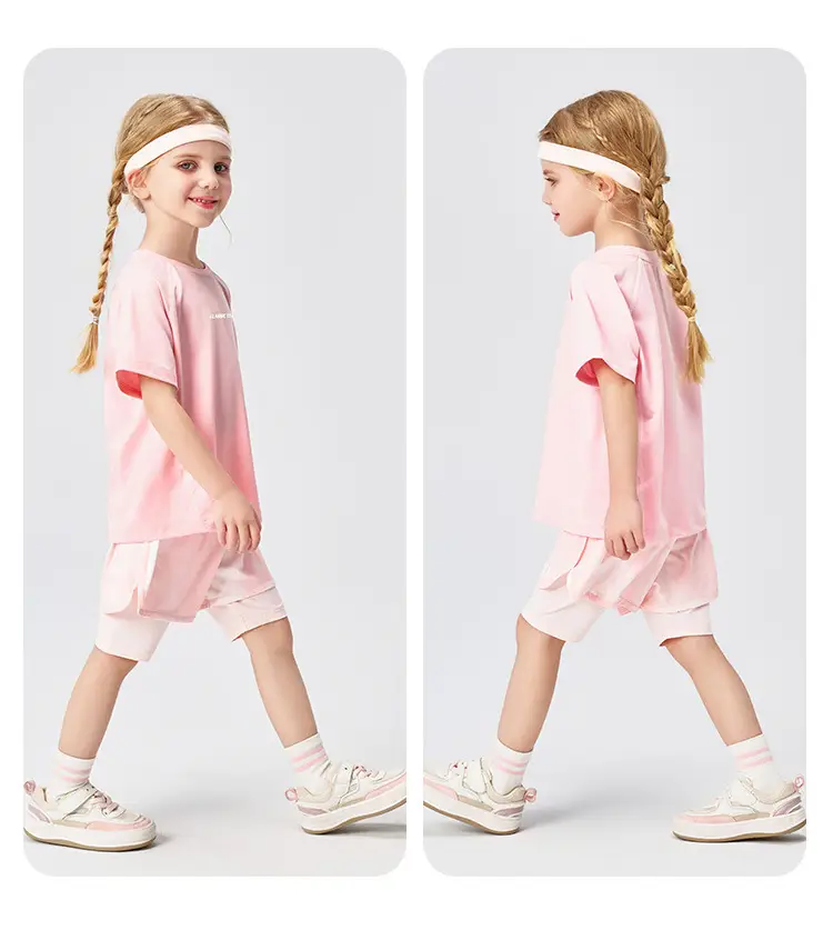 Kids Short Sleeve Breathable T-Shirt Blue Medium — feature 16